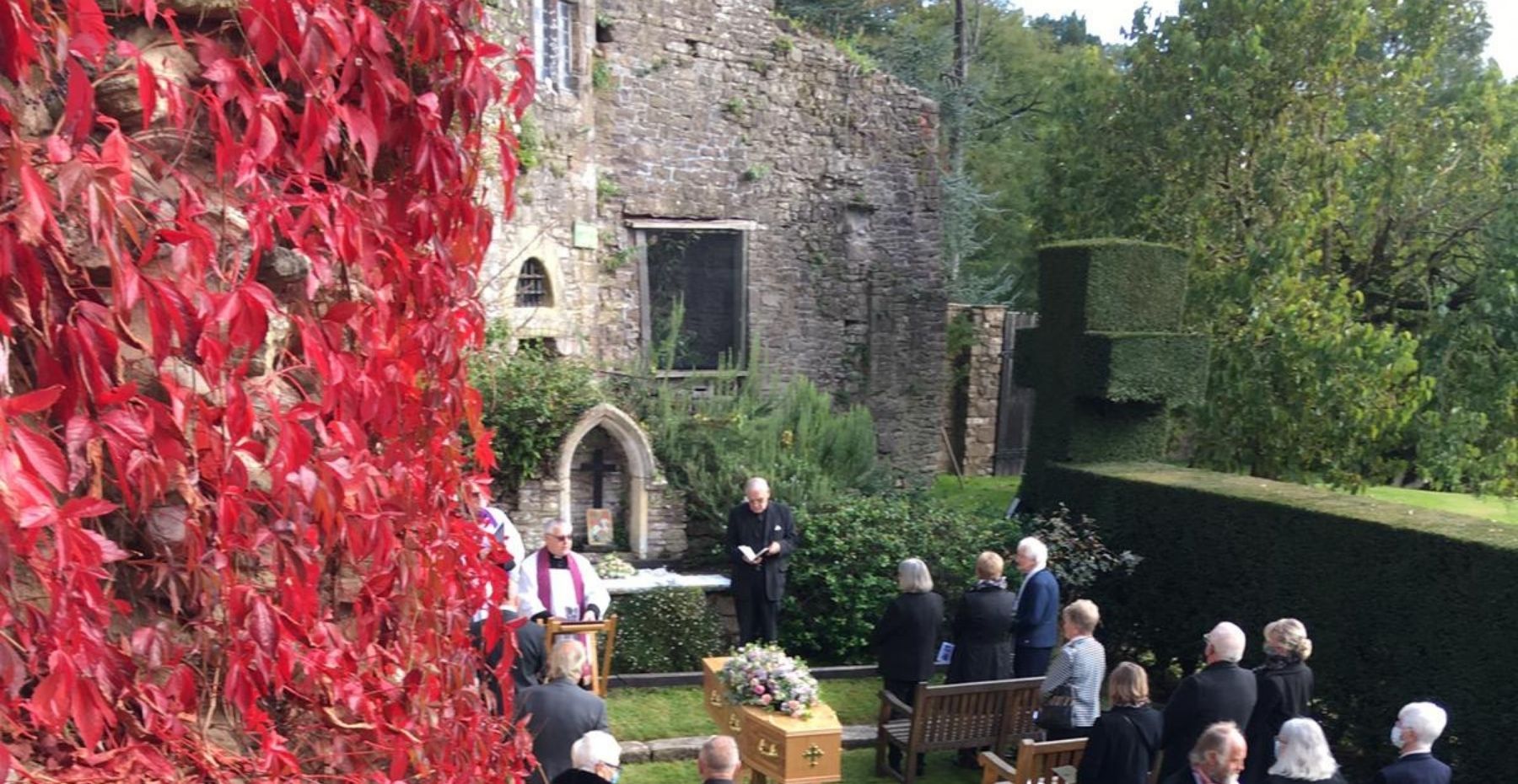 Religious ceremony held within the castle grounds at Usk.
